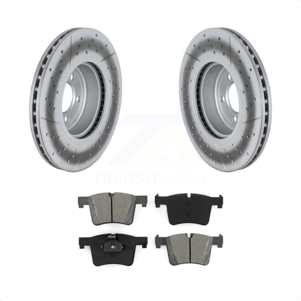 [Avant] Kit de disque (revêtu) et plaquette (semi-métallique) de frein pour 2018-2019 BMW 330i GT xDrive avec 370mm Diameter Rotor KGS-102329 par Transit Auto