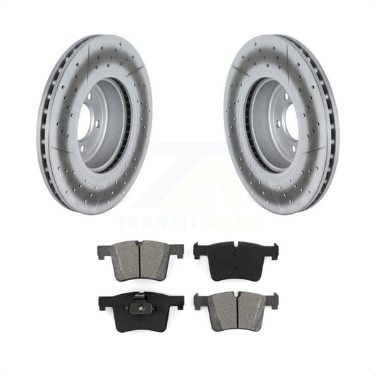 [Avant] Kit de disque (revêtu) et plaquette (semi-métallique) de frein pour 2018-2019 BMW 330i GT xDrive avec 370mm Diameter Rotor KGS-102329 par Transit Auto