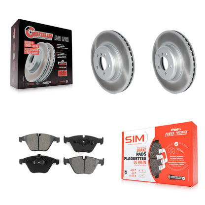 [Avant] Kit de disque (revêtu) et plaquette (semi-métallique) de frein pour 2012 BMW 335i Convertible Coupe avec Blue Painted Calipers KGS-102332