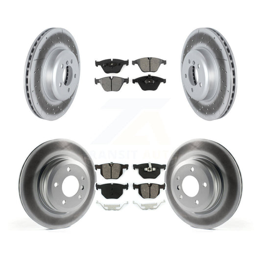 [Avant + Arrière] Kit de disque (revêtu) et plaquette (semi-métallique) de frein pour 2012 BMW 335i Convertible Coupe avec Blue Painted Calipers KGS-102345