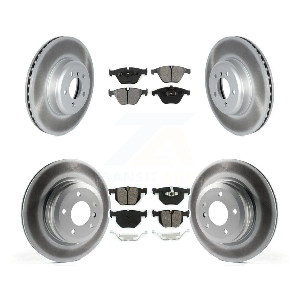 [Avant + Arrière] Kit de disque (revêtu) et plaquette (semi-métallique) de frein pour 2012 BMW 335i Convertible Coupe avec Blue Painted Calipers KGS-102346