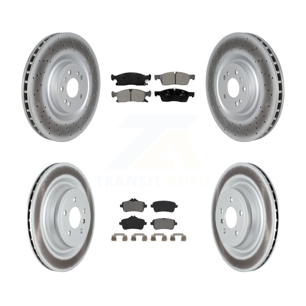 [Avant + Arrière] Kit de disque (revêtu) et plaquette (semi-métallique) de frein pour Mercedes-Benz GLS450 GL450 GL350 ML250 KGS-102349