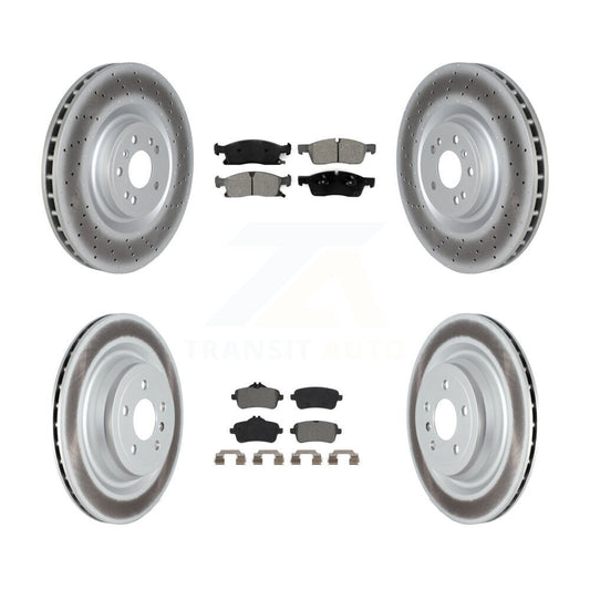 [Avant + Arrière] Kit de disque (revêtu) et plaquette (semi-métallique) de frein pour Mercedes-Benz GLS450 GL450 GL350 ML250 KGS-102349