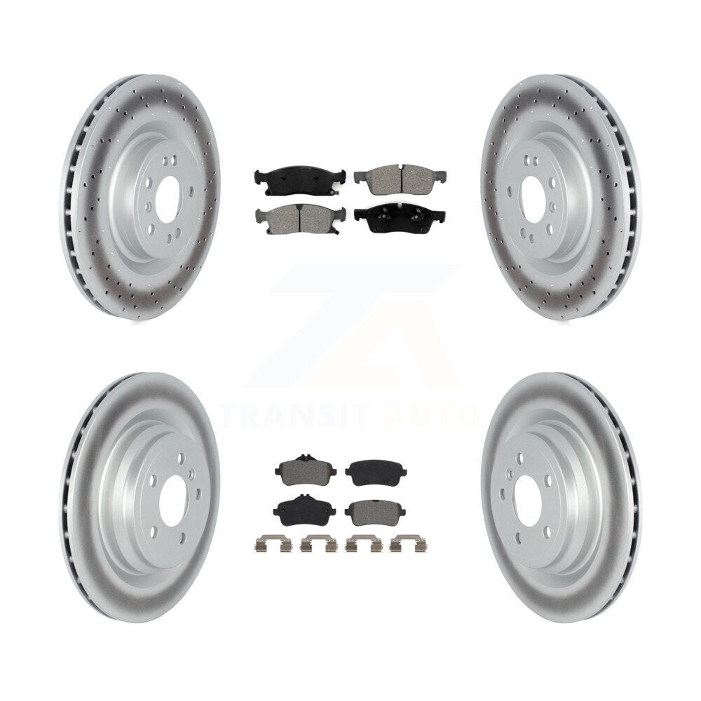 [Avant + Arrière] Kit de disque (revêtu) et plaquette (semi-métallique) de frein pour 2016-2017 Mercedes-Benz GLE400 avec AMG Package KGS-102351