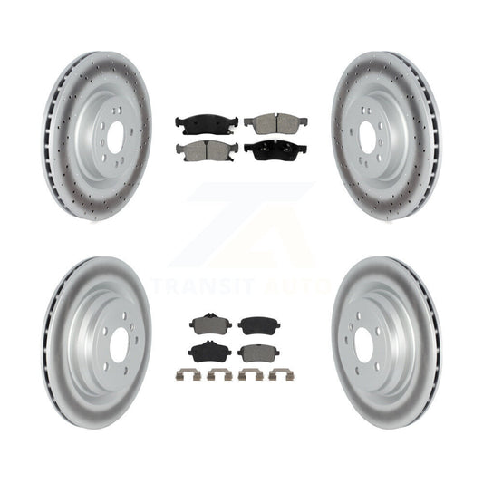 [Avant + Arrière] Kit de disque (revêtu) et plaquette (semi-métallique) de frein pour 2016-2017 Mercedes-Benz GLE400 avec AMG Package KGS-102351