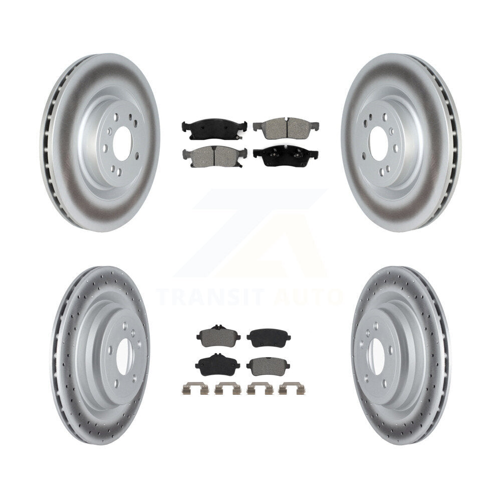 [Avant + Arrière] Kit de disque (revêtu) et plaquette (semi-métallique) de frein pour 2016-2017 Mercedes-Benz GLE400 avec AMG Package KGS-102352