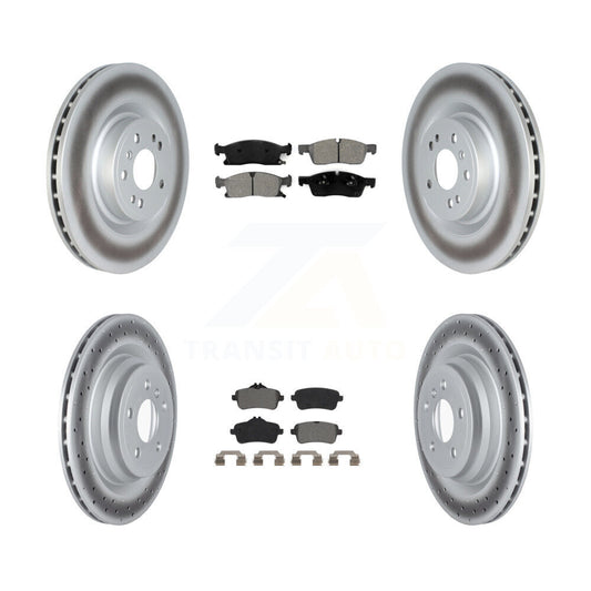 [Avant + Arrière] Kit de disque (revêtu) et plaquette (semi-métallique) de frein pour 2016-2017 Mercedes-Benz GLE400 avec AMG Package KGS-102352