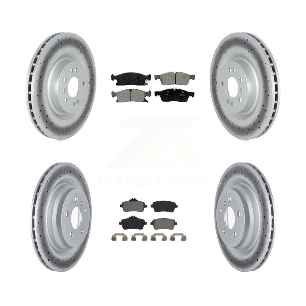 [Avant + Arrière] Kit de disque (revêtu) et plaquette (semi-métallique) de frein pour 2016-2017 Mercedes-Benz GLE400 avec AMG Package KGS-102353