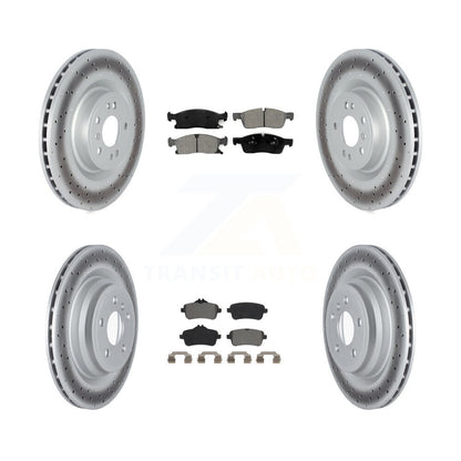 [Avant + Arrière] Kit de disque (revêtu) et plaquette (semi-métallique) de frein pour 2016-2017 Mercedes-Benz GLE400 avec AMG Package KGS-102353