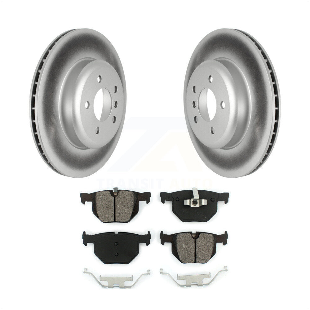 [Arrière] Kit de disque (revêtu) et plaquette (semi-métallique) de frein pour 2013 BMW 335i Convertible Coupe avec Blue Painted Calipers KGS-102362 par Transit Auto