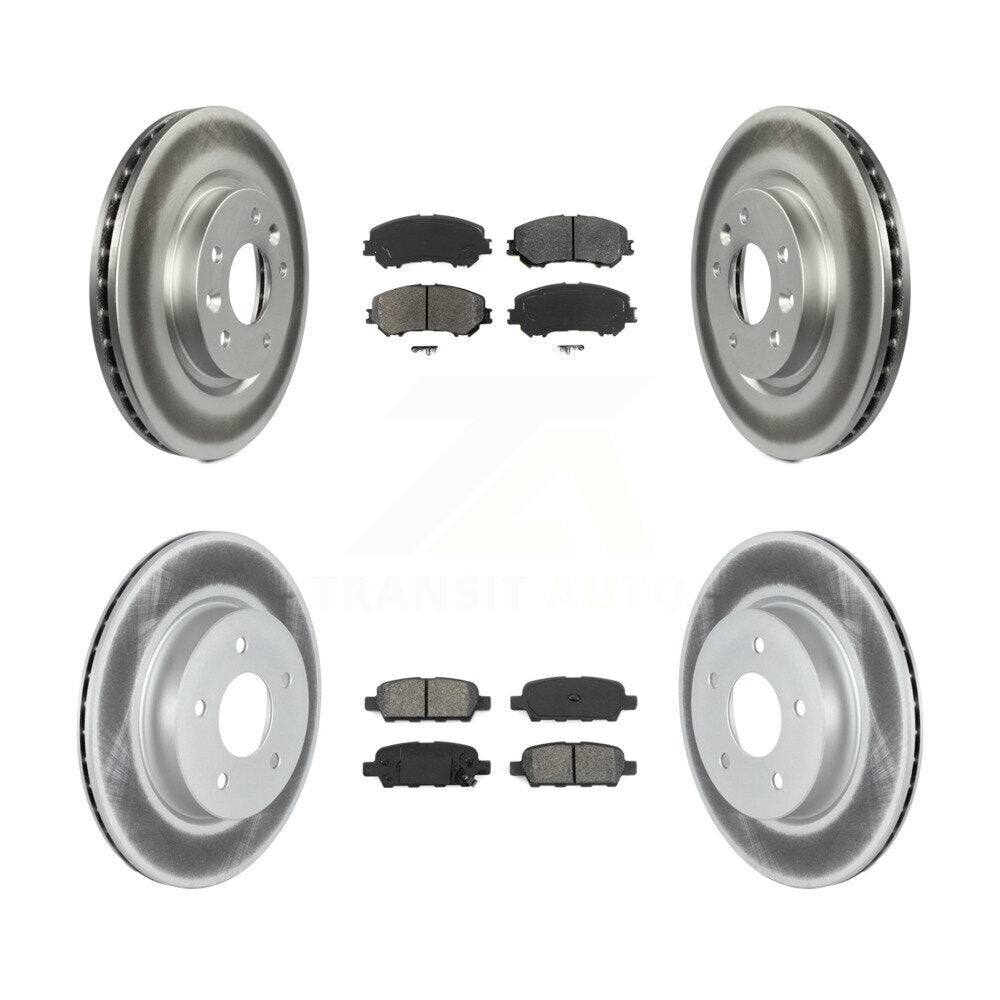 [Avant + Arrière] Kit de disque (revêtu) et plaquette (semi-métallique) de frein pour 2019 Nissan Rogue Sport Qashqai avec Manual Parking SL KGS-102365