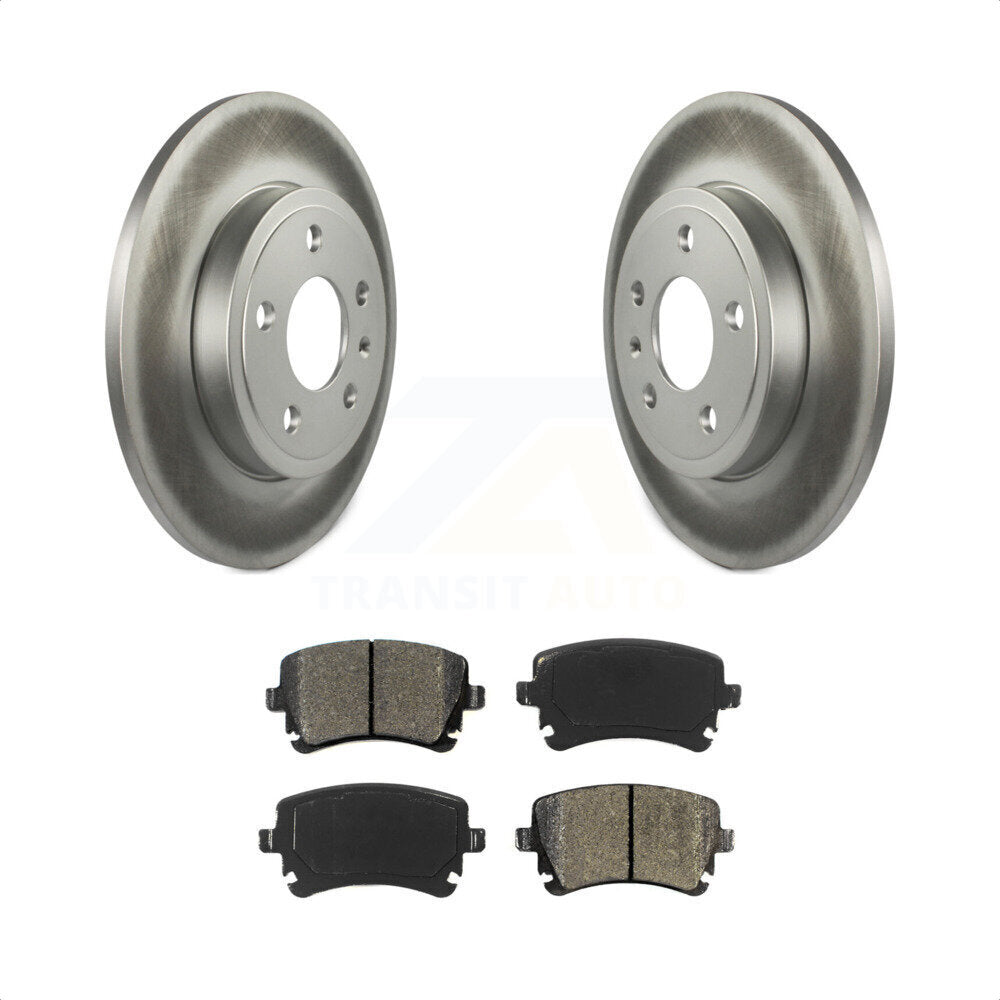 [Arrière] Kit de disque (revêtu) et plaquette (semi-métallique) de frein pour 2008 Audi A4 Quattro avec 300mm Diameter Rotor KGS-102369 par Transit Auto