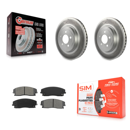 [Avant] Kit de disque (revêtu) et plaquette (semi-métallique) de frein pour 2015-2018 Dodge Charger RWD avec 3.6L avec 345mm Diameter Rotor KGS-102371