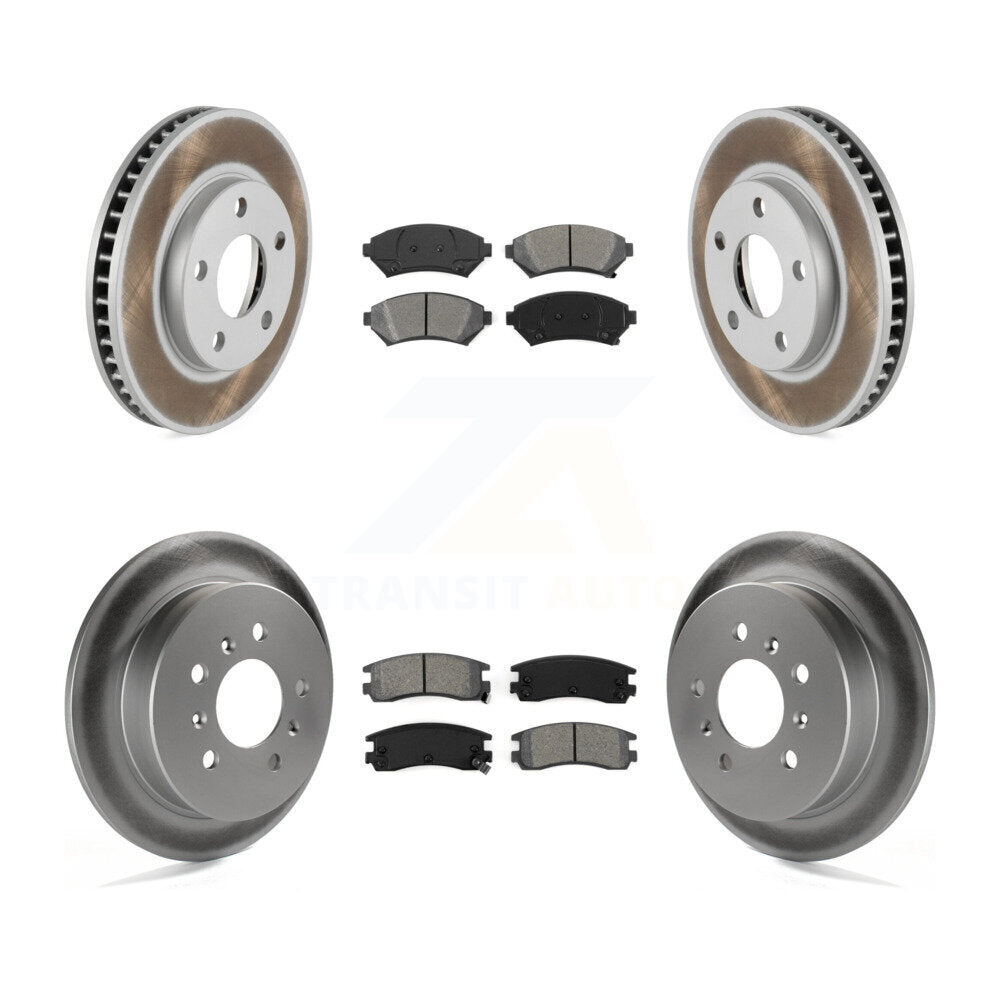 [Avant + Arrière] Kit de disque (revêtu) et plaquette (semi-métallique) de frein pour Buick Century Pontiac Grand Prix Chevrolet Venture Regal Oldsmobile Intrigue Montana Trans Sport KGS-102373