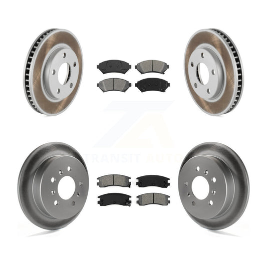[Avant + Arrière] Kit de disque (revêtu) et plaquette (semi-métallique) de frein pour Buick Century Pontiac Grand Prix Chevrolet Venture Regal Oldsmobile Intrigue Montana Trans Sport KGS-102373