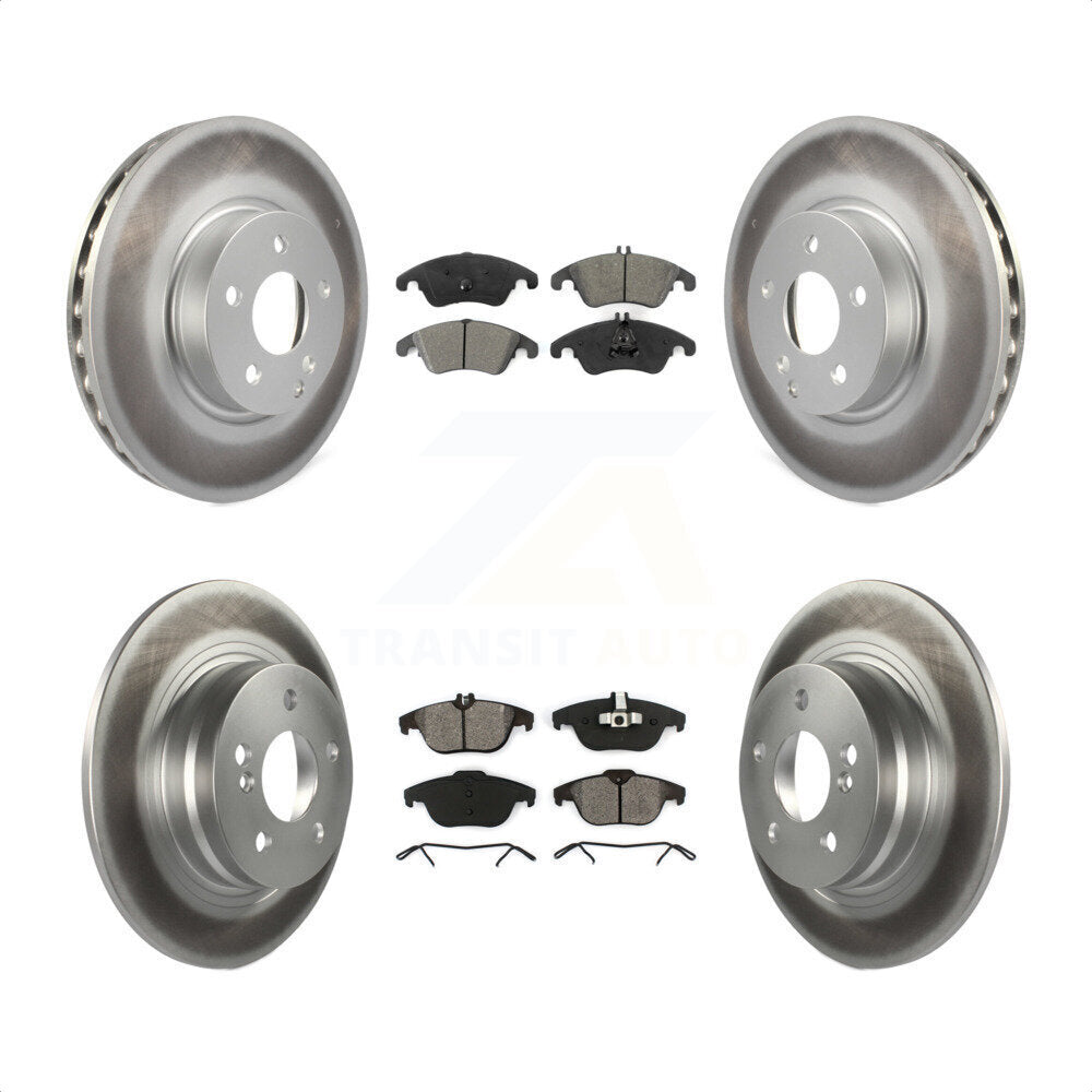 [Avant + Arrière] Kit de disque (revêtu) et plaquette (semi-métallique) de frein pour 2011-2012 Mercedes-Benz C300 avec 322mm Diameter Rotor KGS-102374 par Transit Auto