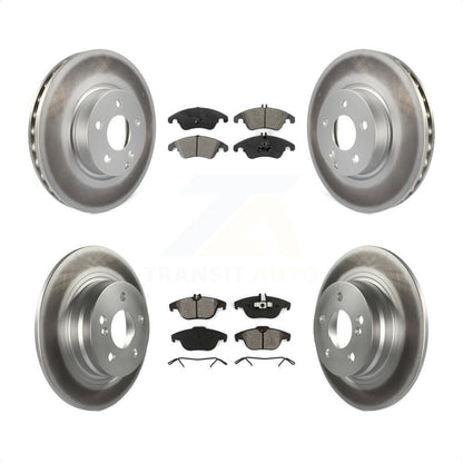 [Avant + Arrière] Kit de disque (revêtu) et plaquette (semi-métallique) de frein pour 2011-2012 Mercedes-Benz C300 avec 322mm Diameter Rotor KGS-102374 par Transit Auto