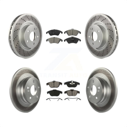 [Avant + Arrière] Kit de disque (revêtu) et plaquette (semi-métallique) de frein pour 2011-2012 Mercedes-Benz C300 avec 322mm Diameter Rotor KGS-102375 par Transit Auto