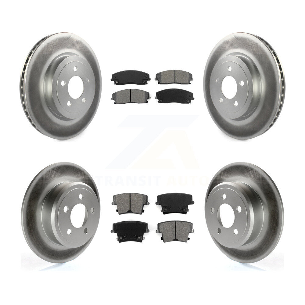 [Avant + Arrière] Kit de disque (revêtu) et plaquette (semi-métallique) de frein pour 2015-2018 Dodge Charger RWD avec 3.6L avec 345mm Diameter Rotor KGS-102376