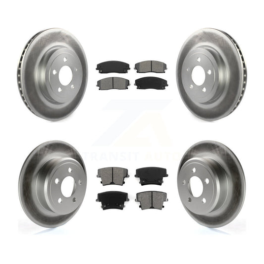 [Avant + Arrière] Kit de disque (revêtu) et plaquette (semi-métallique) de frein pour 2015-2018 Dodge Charger RWD avec 3.6L avec 345mm Diameter Rotor KGS-102376