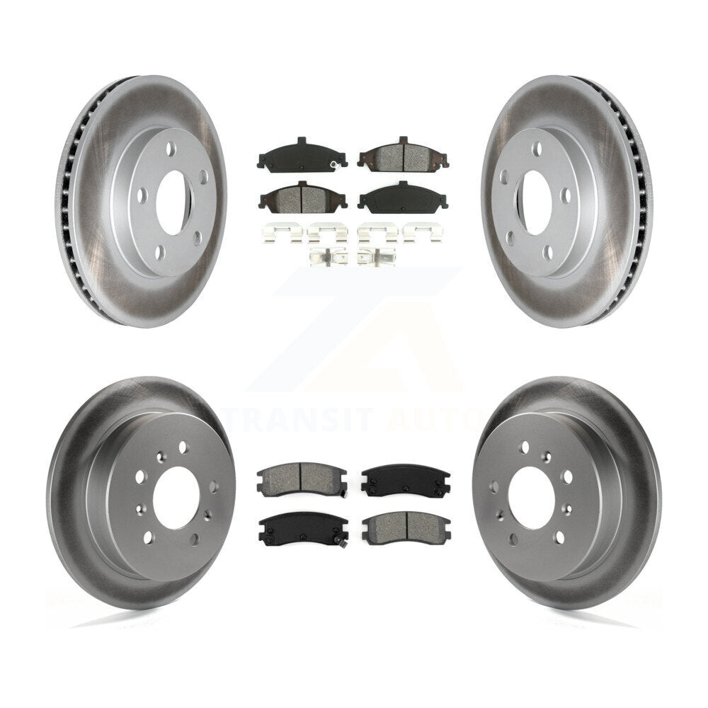 [Avant + Arrière] Kit de disque (revêtu) et plaquette (semi-métallique) de frein pour Pontiac Grand Am Oldsmobile Alero KGS-102377