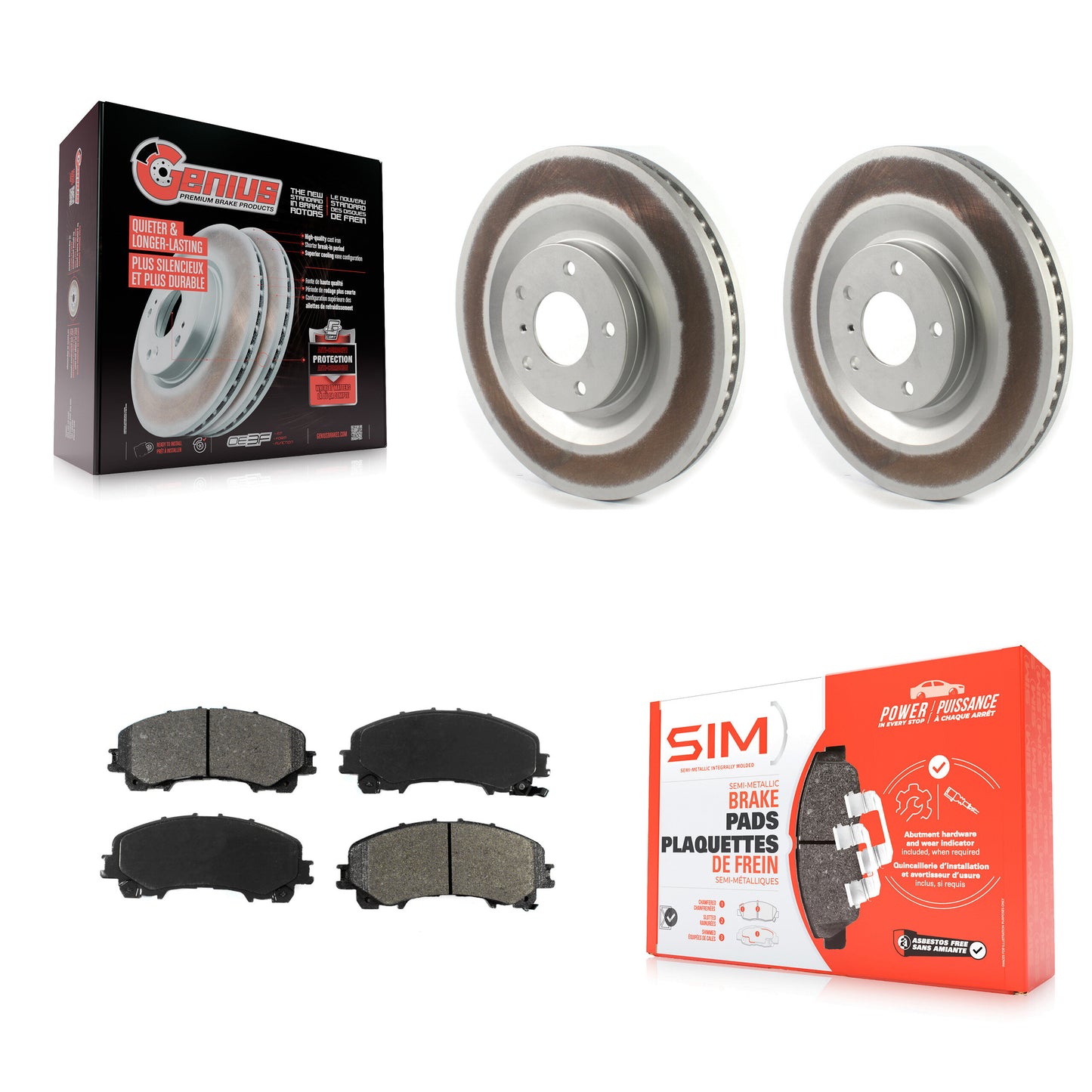 [Avant] Kit de disque (revêtu) et plaquette (semi-métallique) de frein pour INFINITI QX50 QX55 KGS-102381