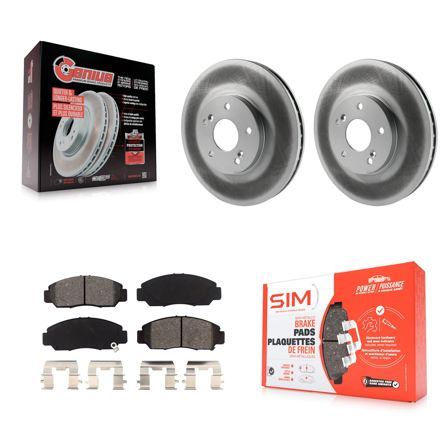 [Avant] Kit de disque (revêtu) et plaquette (semi-métallique) de frein pour Honda Accord KGS-102382