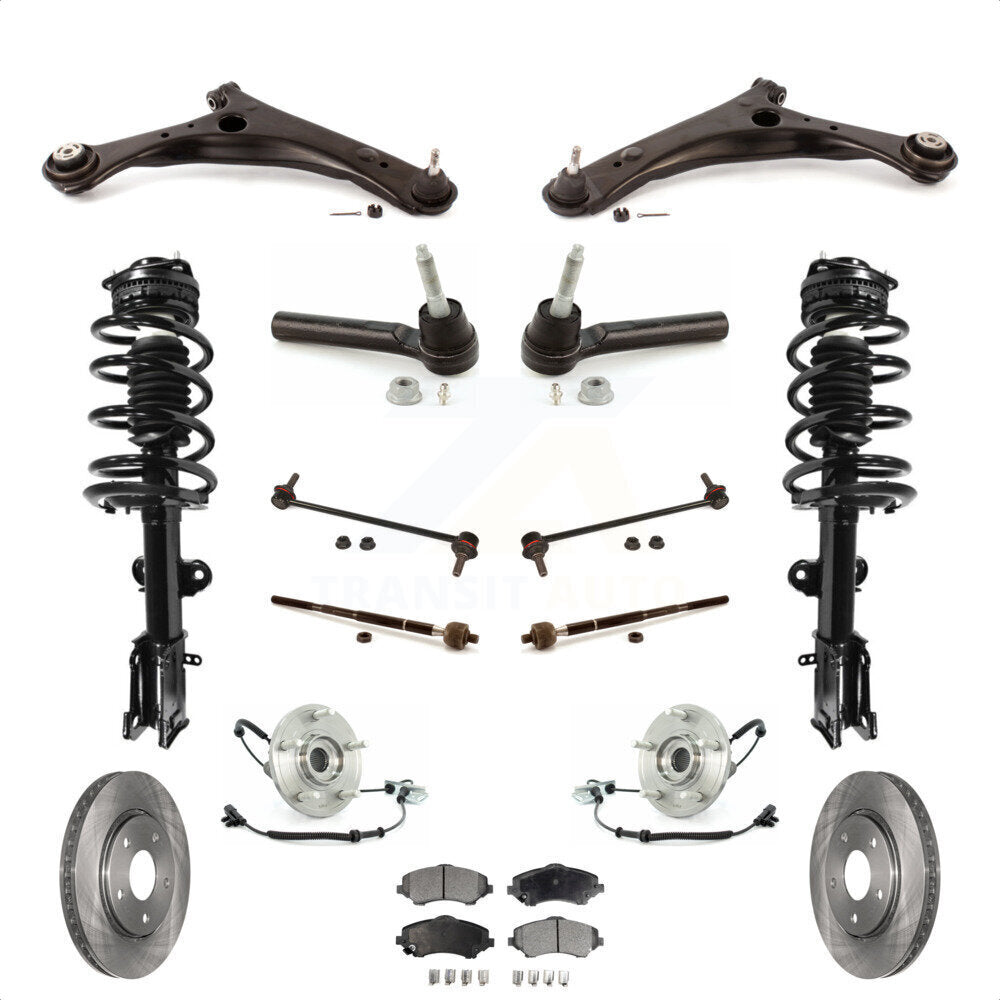 [Avant] Kit d'ensemble de jambe de suspension avec ressort hélicoïdal pour 2008-2010 Chrysler Town & Country Dodge Grand Caravan Excludes Models avec Nivomat Rear KM-100073 par Transit Auto