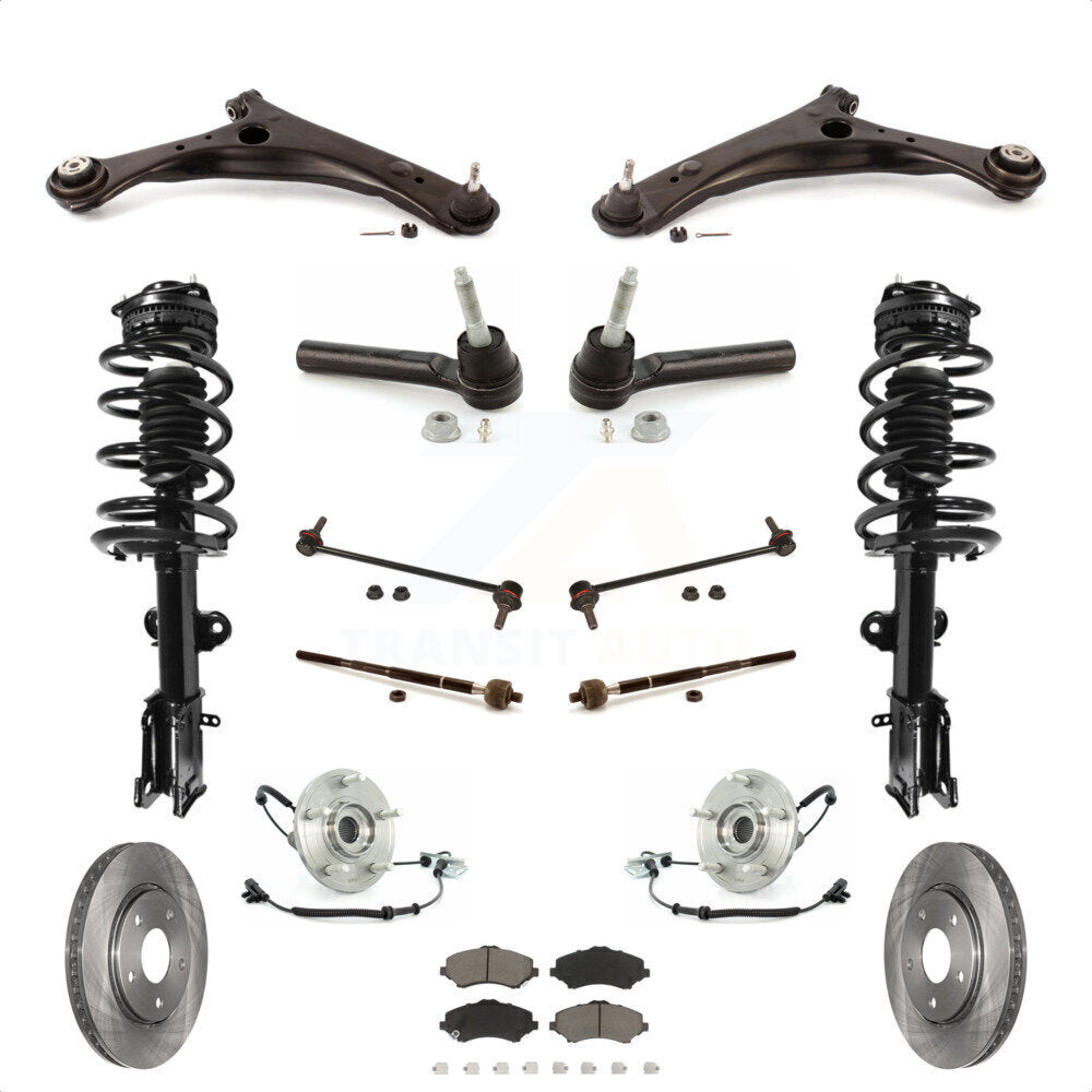 [Avant] Kit d'ensemble de jambe de suspension avec ressort hélicoïdal pour 2008-2010 Chrysler Town & Country Dodge Grand Caravan Excludes Models avec Nivomat Rear KM-100209 par Transit Auto