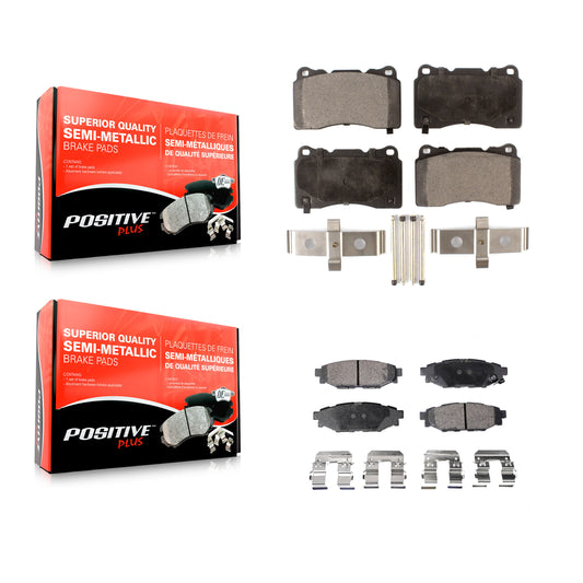 [Avant + Arrière] Kit de plaquette (semi-métallique) de frein pour 2014 Subaru WRX avec 15" Factory Wheels KPF-100004