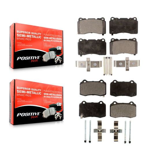 [Avant + Arrière] Kit de plaquette (semi-métallique) de frein pour Tesla S Hyundai Genesis Coupe KPF-100006