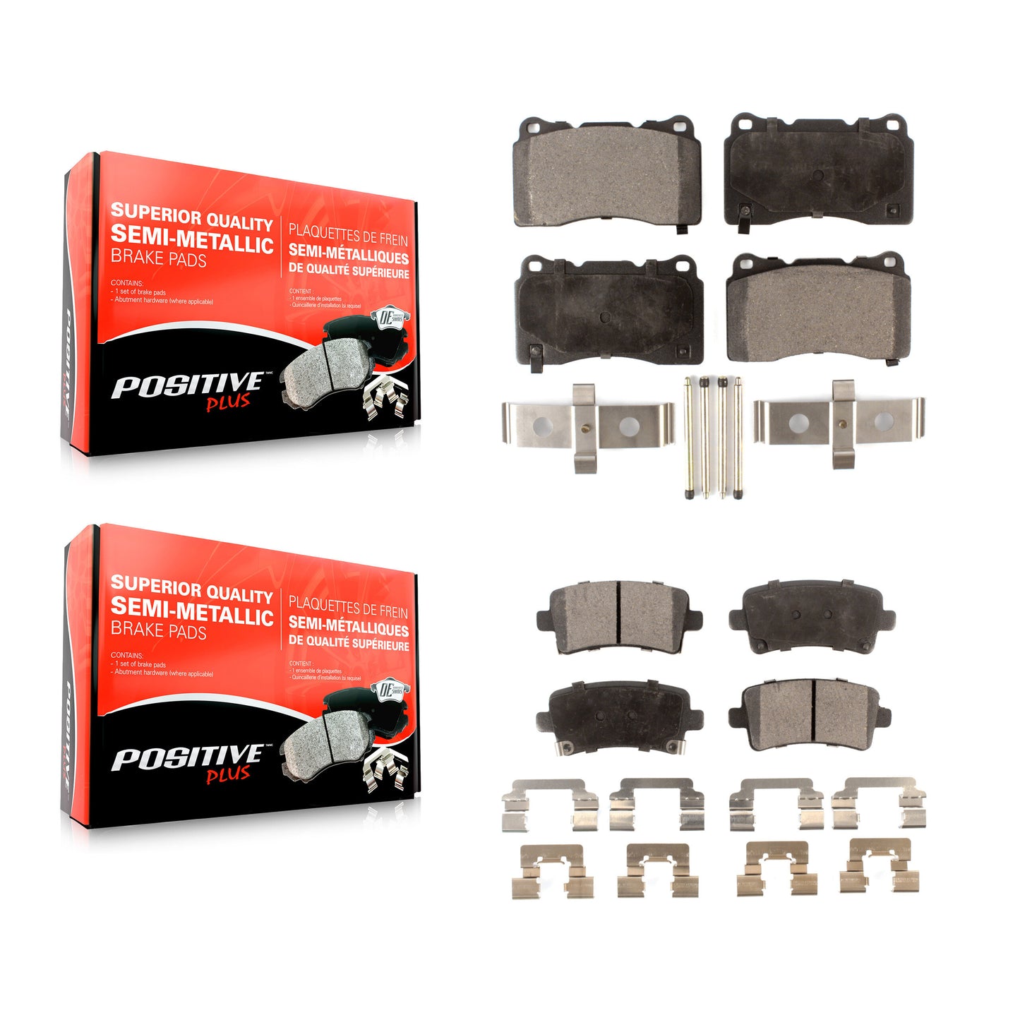 [Avant + Arrière] Kit de plaquette (semi-métallique) de frein pour Cadillac XTS Buick Regal Saab 9-5 KPF-100007