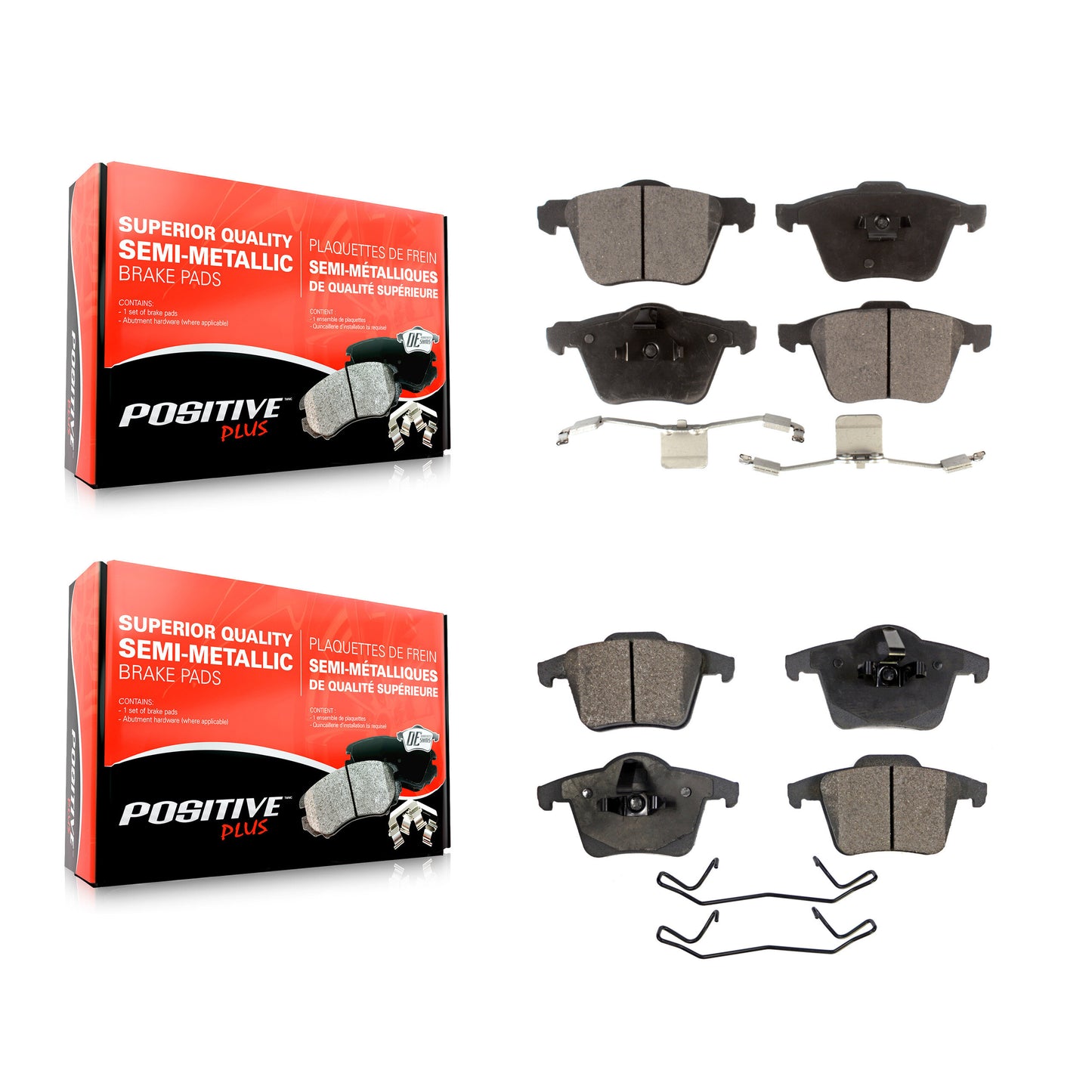 [Avant + Arrière] Kit de plaquette (semi-métallique) de frein pour 2003-2014 Volvo XC90 avec 336mm Diameter Rotor KPF-100012