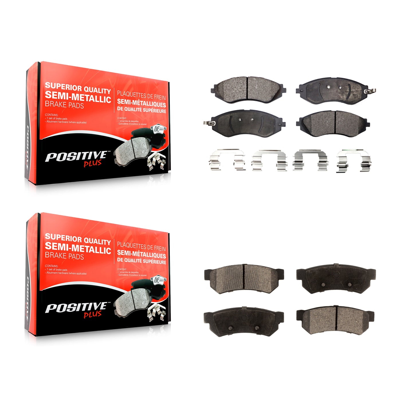 [Avant + Arrière] Kit de plaquette (semi-métallique) de frein pour Suzuki Forenza Reno Chevrolet Optra KPF-100021