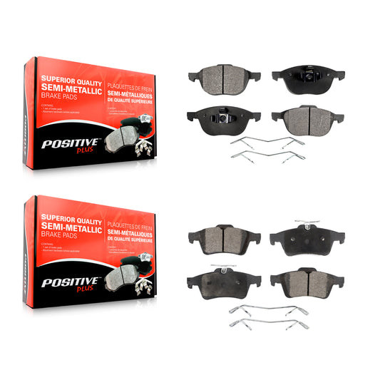 [Avant + Arrière] Kit de plaquette (semi-métallique) de frein pour Ford Focus Escape Mazda 3 Volvo 5 C-Max EcoSport S40 Transit Connect C70 C30 V50 Sport KPF-100022