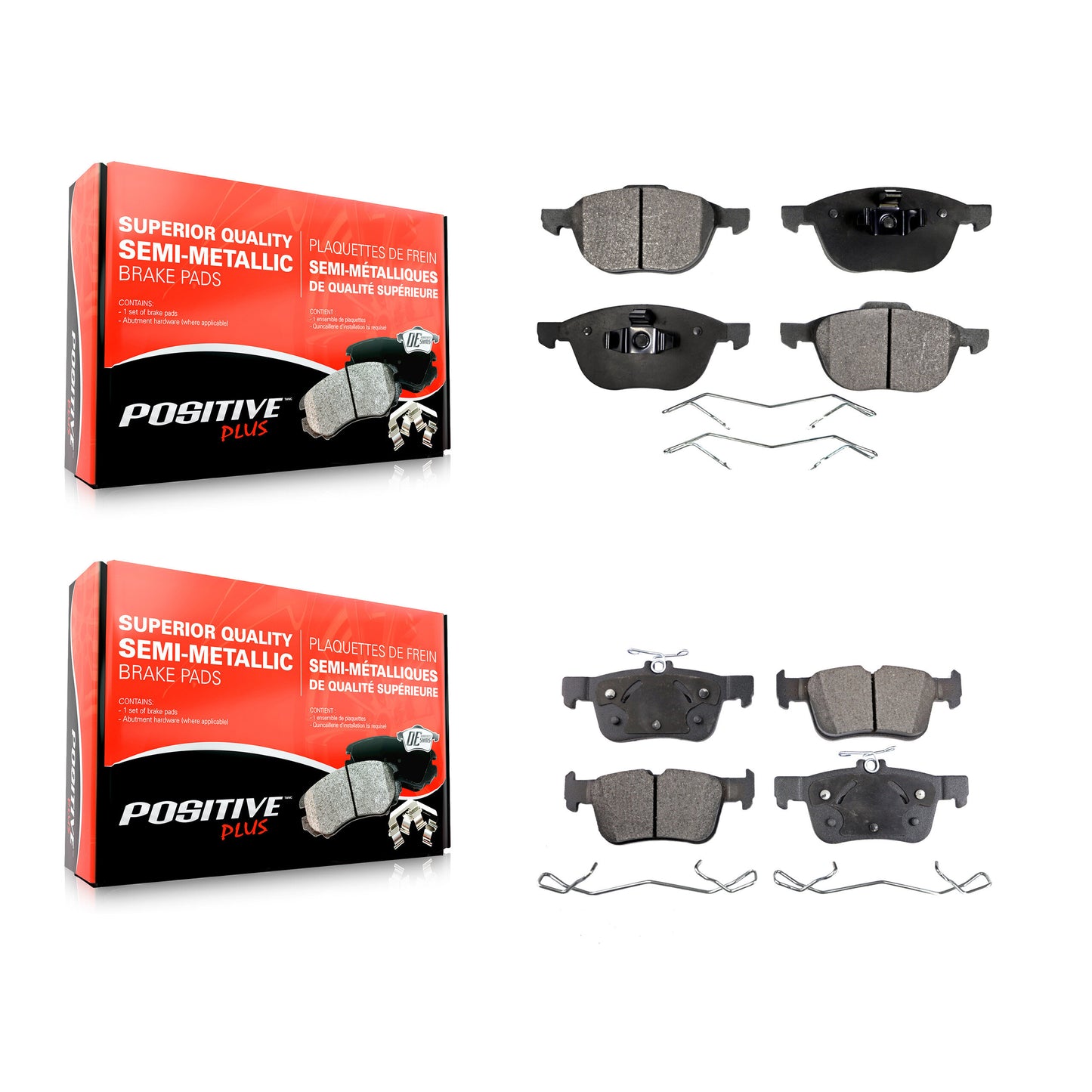 [Avant + Arrière] Kit de plaquette (semi-métallique) de frein pour Ford Escape KPF-100023