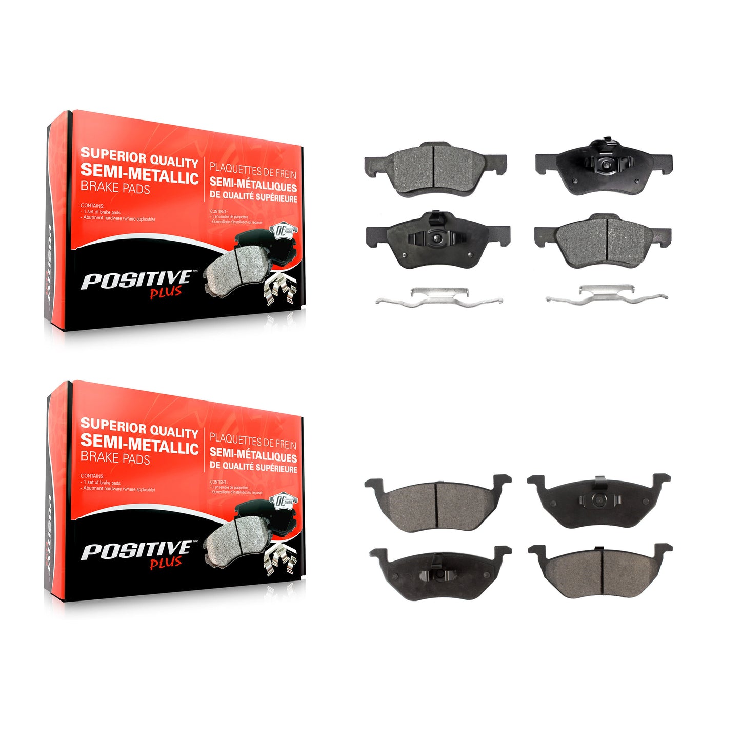 [Avant + Arrière] Kit de plaquette (semi-métallique) de frein pour Ford Escape Mercury Mariner Mazda Tribute KPF-100025