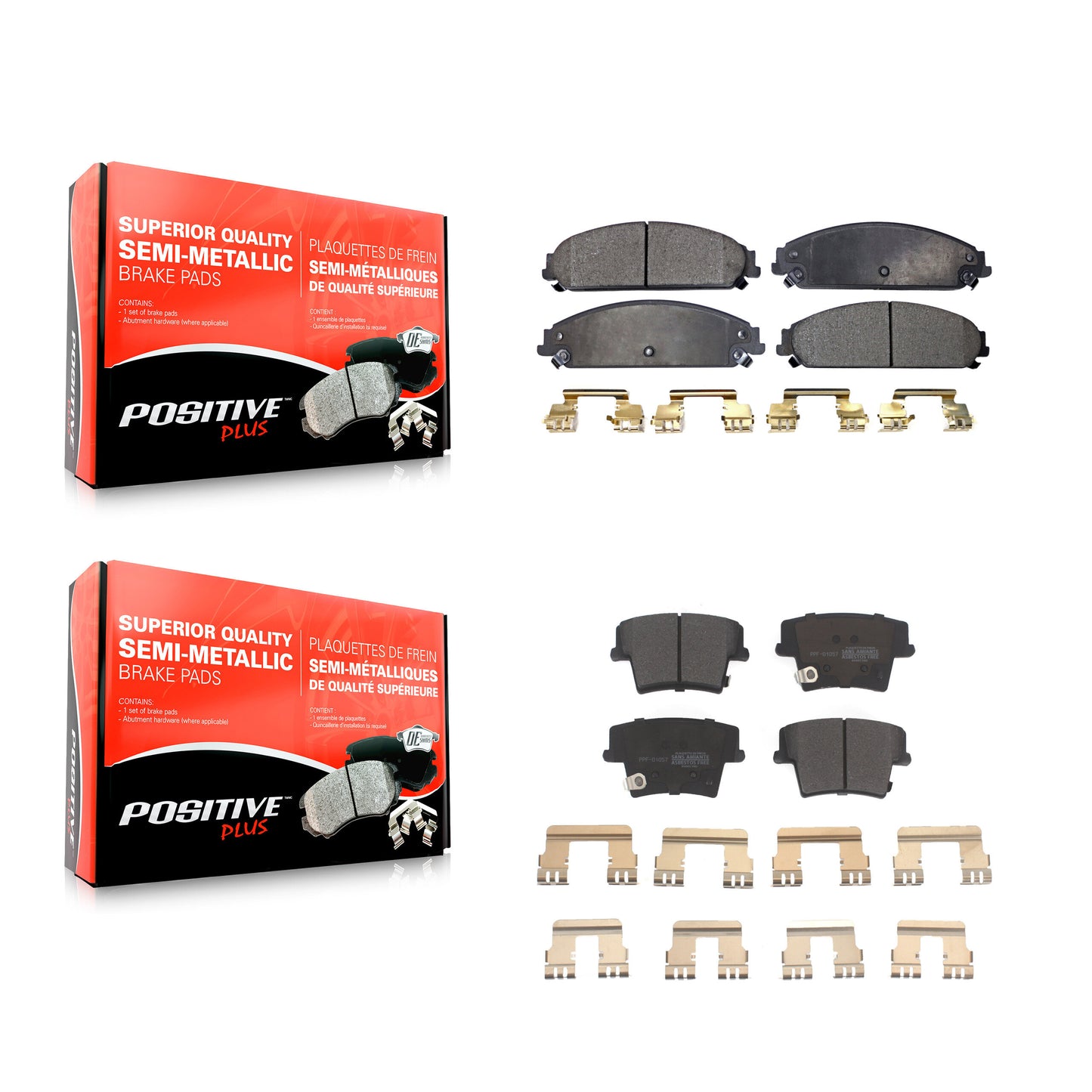 [Avant + Arrière] Kit de plaquette (semi-métallique) de frein pour Dodge Charger Chrysler 300 Challenger Magnum KPF-100028