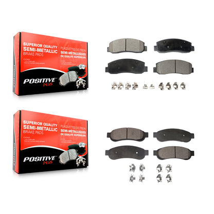 [Avant + Arrière] Kit de plaquette (semi-métallique) de frein pour 2005-2007 Ford F-350 Super Duty avec Dual Wheels KPF-100034