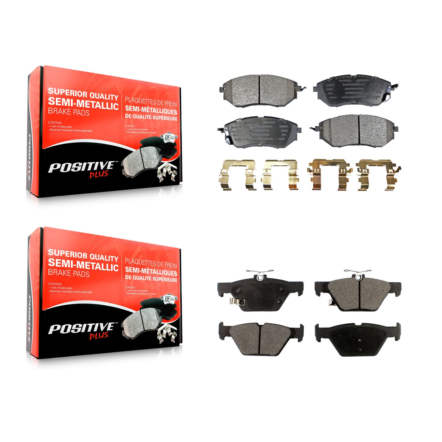[Avant + Arrière] Kit de plaquette (semi-métallique) de frein pour Subaru Outback Legacy WRX KPF-100041