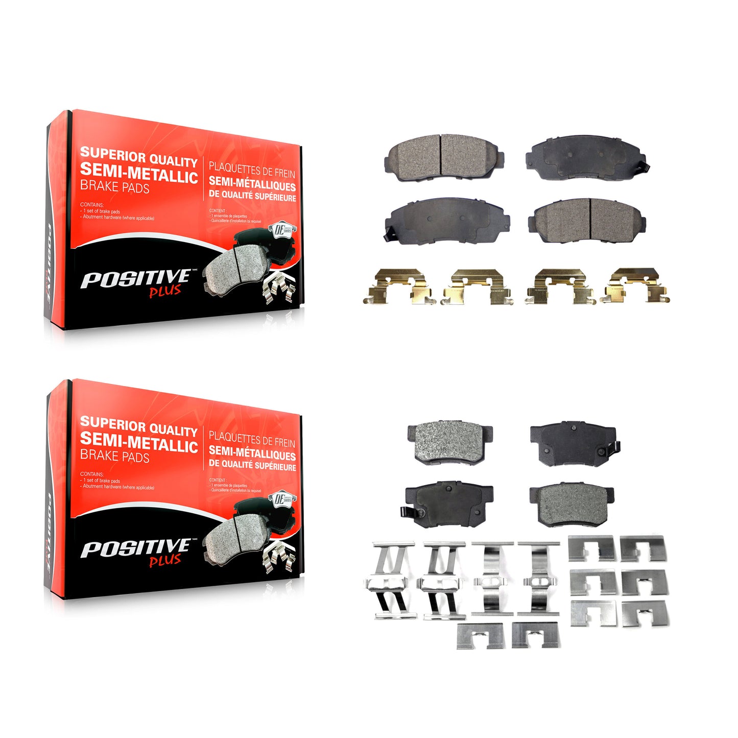 [Avant + Arrière] Kit de plaquette (semi-métallique) de frein pour Acura RDX KPF-100048