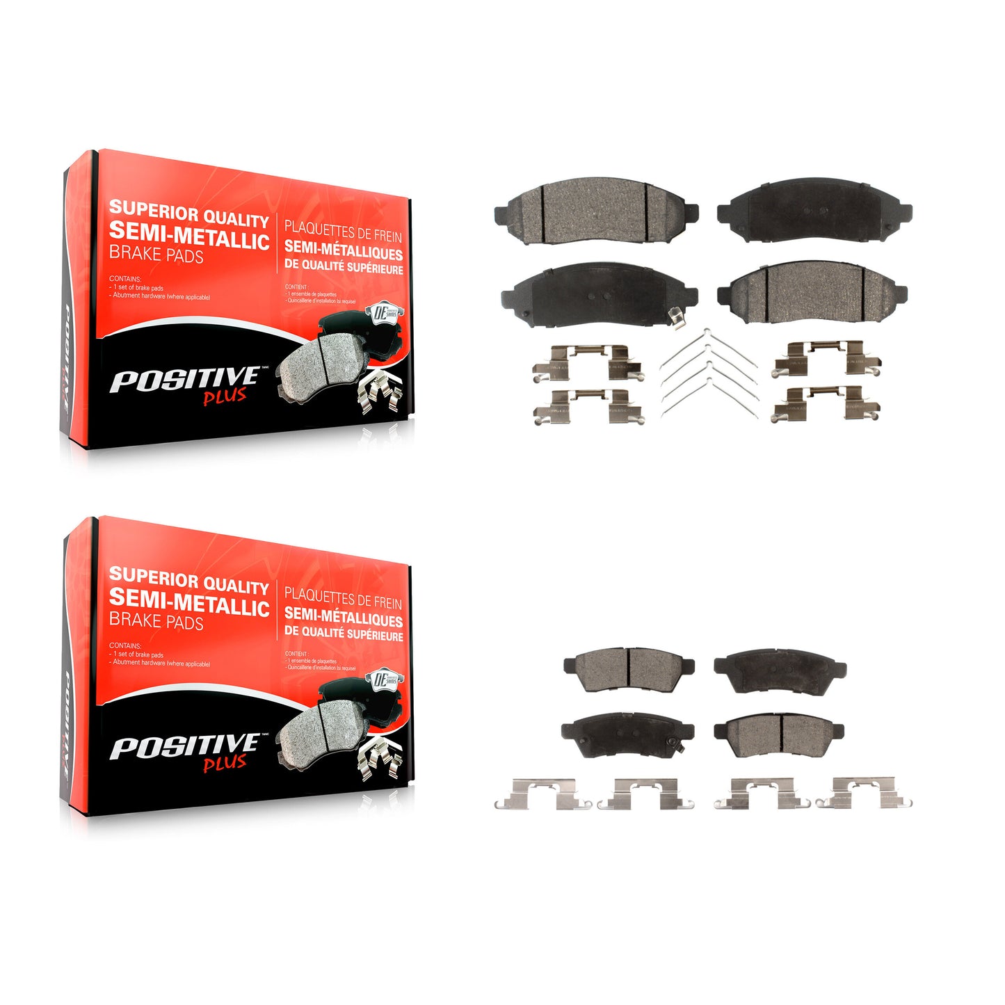 [Avant + Arrière] Kit de plaquette (semi-métallique) de frein pour Nissan Frontier Xterra Suzuki Equator KPF-100050
