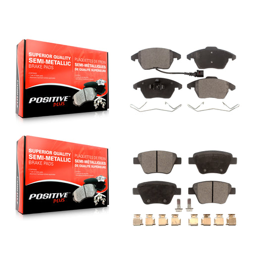 [Avant + Arrière] Kit de plaquette (semi-métallique) de frein pour Volkswagen Jetta Beetle GTI Eos Golf Audi A3 Quattro KPF-100054