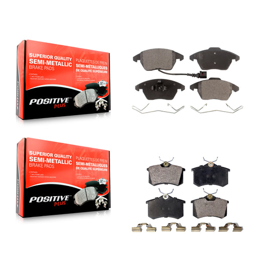 [Avant + Arrière] Kit de plaquette (semi-métallique) de frein pour Volkswagen Jetta Beetle Audi A3 Golf KPF-100055