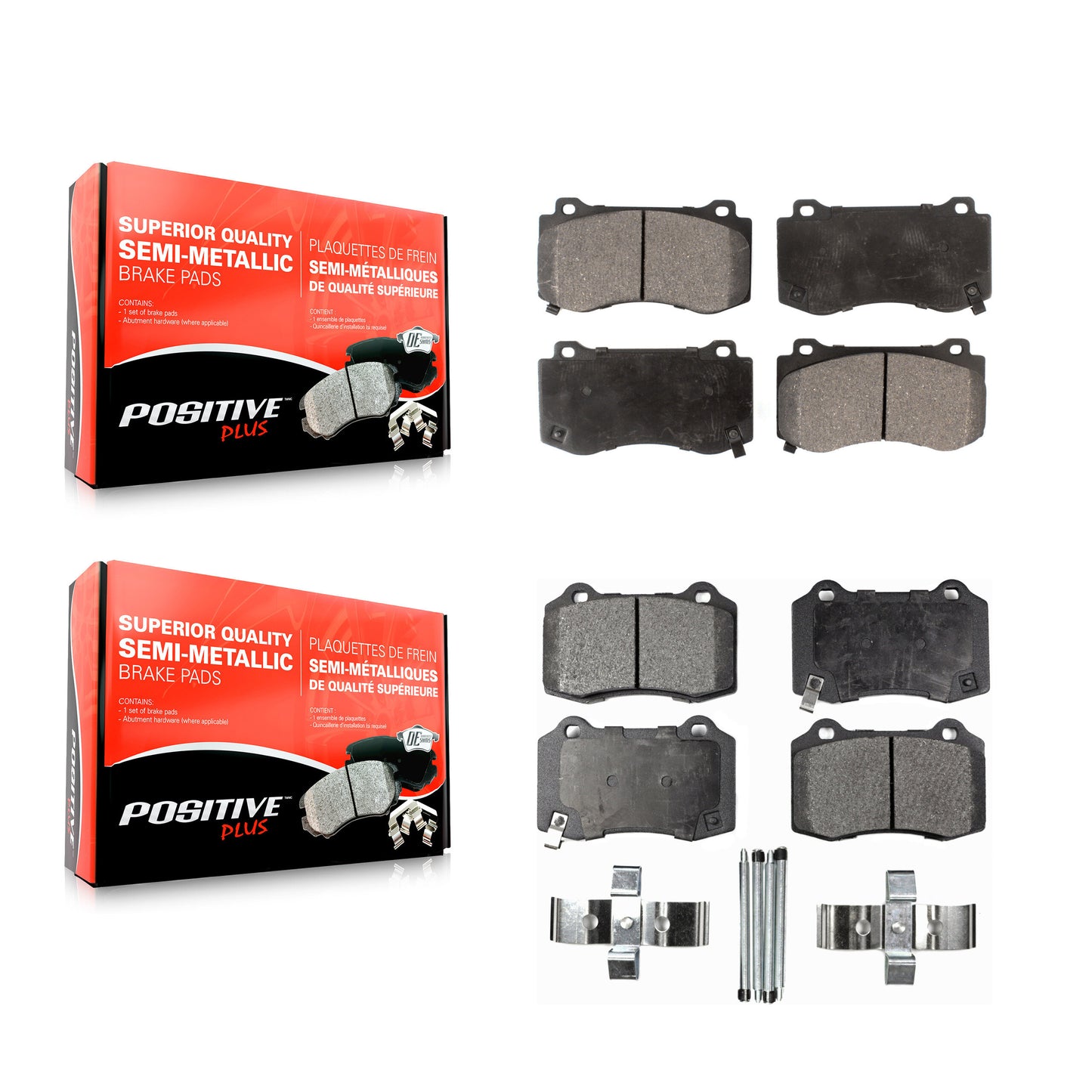 [Avant + Arrière] Kit de plaquette (semi-métallique) de frein pour Dodge Charger Chrysler 300 Challenger Jeep Grand Cherokee Magnum KPF-100060