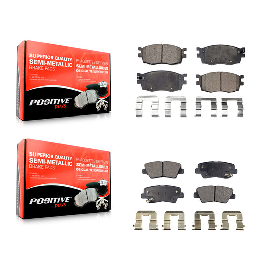 [Avant + Arrière] Kit de plaquette (semi-métallique) de frein pour 2011 Hyundai Accent KPF-100063