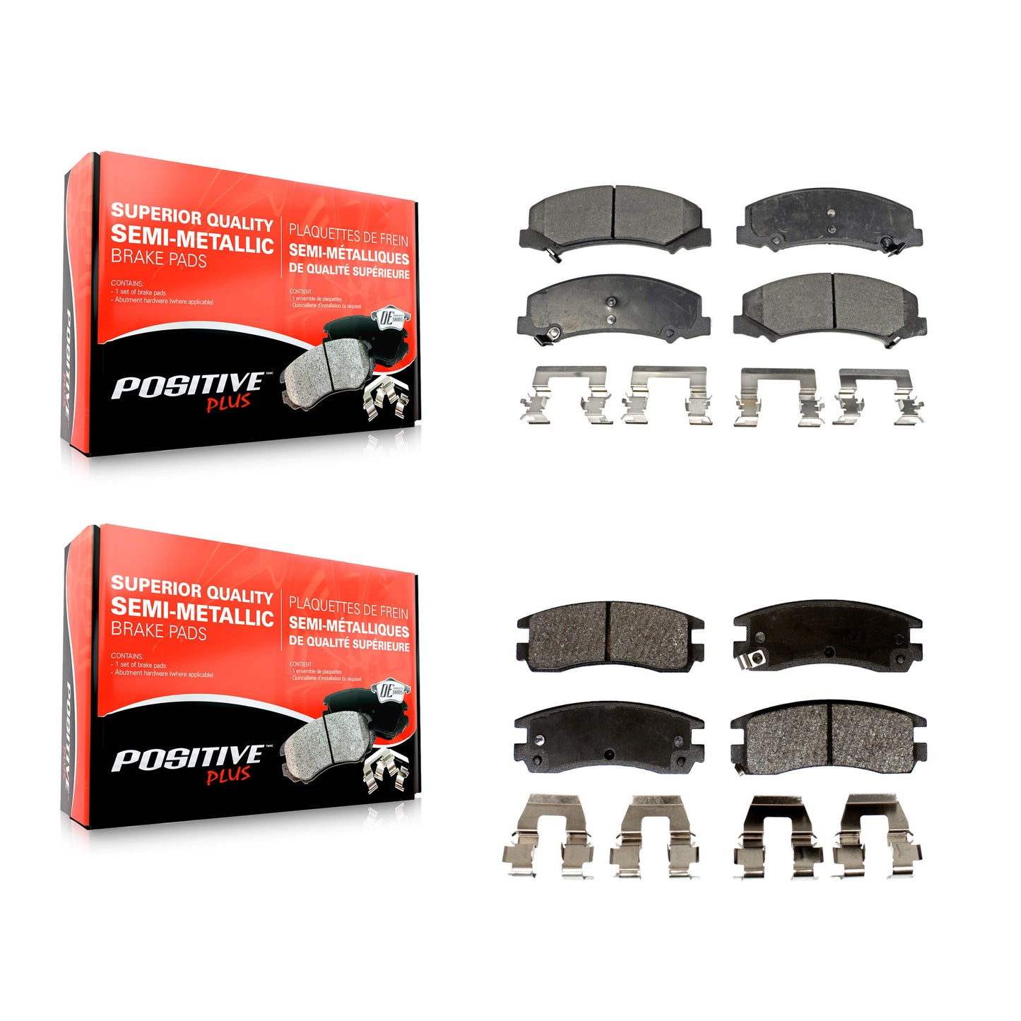 [Avant + Arrière] Kit de plaquette (semi-métallique) de frein pour Chevrolet Impala Buick LaCrosse Monte Carlo Allure KPF-100066