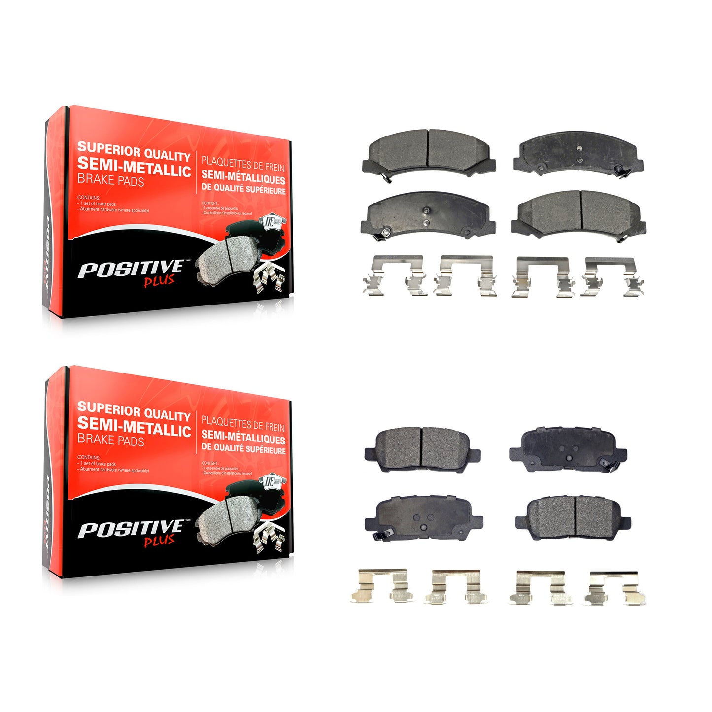 [Avant + Arrière] Kit de plaquette (semi-métallique) de frein pour Chevrolet Impala Limited KPF-100067