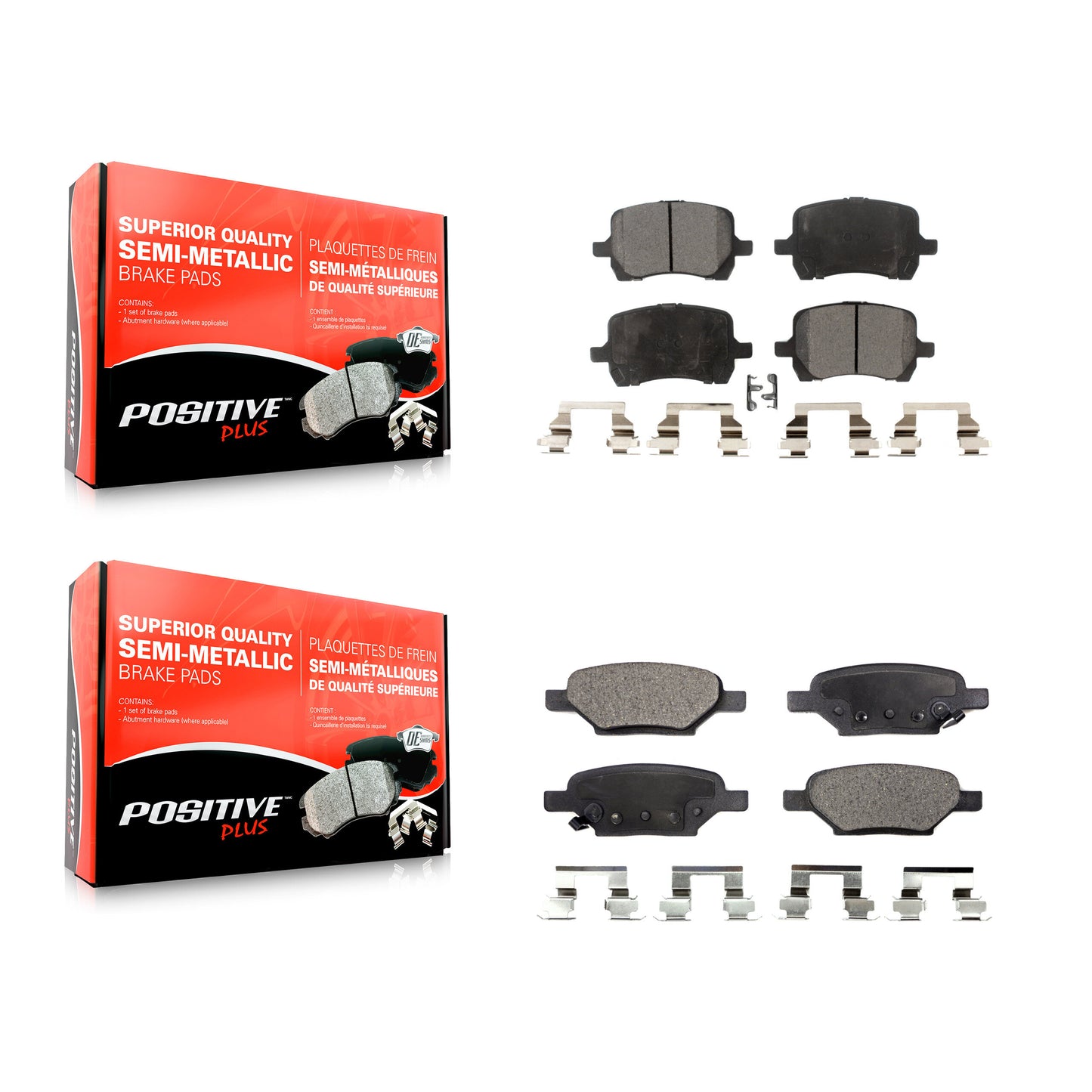 [Avant + Arrière] Kit de plaquette (semi-métallique) de frein pour Chevrolet Malibu Pontiac G6 Cobalt Saturn Aura HHR G5 KPF-100068