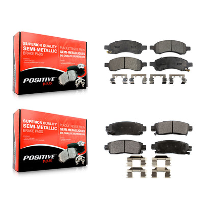 [Avant + Arrière] Kit de plaquette (semi-métallique) de frein pour Chevrolet Trailblazer GMC Envoy EXT XL Buick Rainier Saab 9-7x Isuzu Ascender KPF-100072
